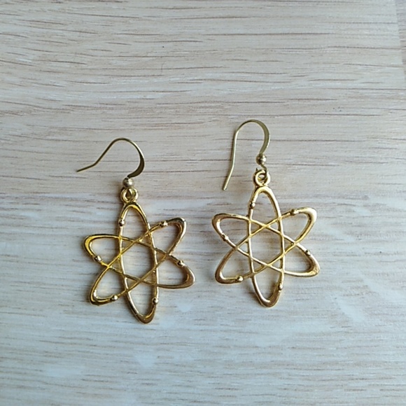 🎆 2 for $15🎆 Silver or Gold Atom earrings - Picture 3 of 3